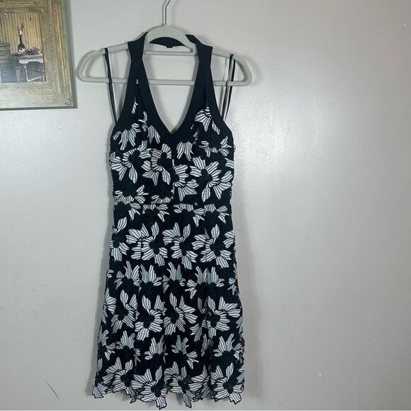 RACHEL Rachel Roy Black and White Floral Mini Dress - Picture 3 of 15